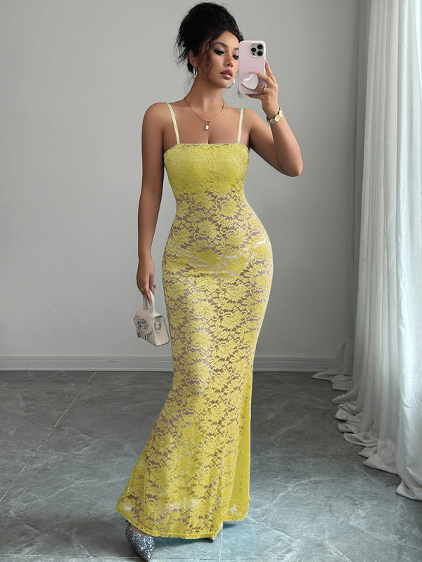 suspender hollow dress