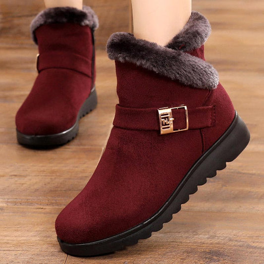 Women boots warm plush suede zipper winter boots women shoes woman ankle boots female no-slip Botas Mujer