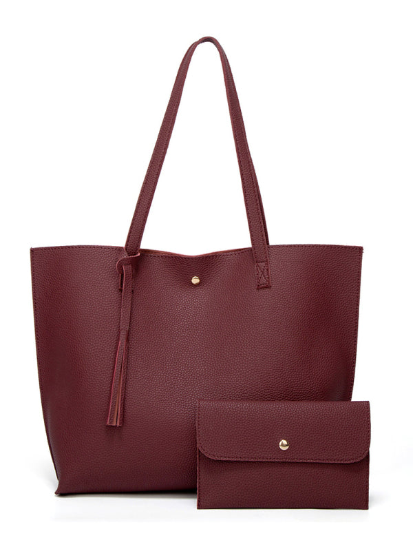 Tassel Zip Bag Large Capacity Shoulder Tote Bag