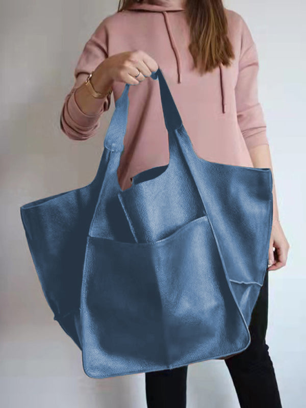 Simple Large Bag Soft Leather Large Capacity One Shoulder Portable Tote Bag
