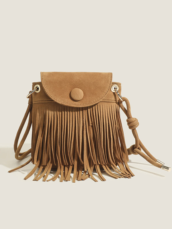 New ethnic style all-match niche tassel bag shoulder retro messenger bag