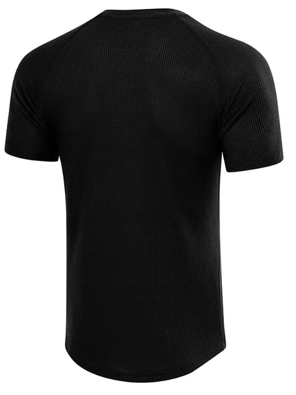 Men's Short Sleeve T-Shirt Muscle Fitted T Shirt Gym Workout Athletic Tee