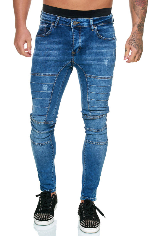 Men's Fashion High Waist Slim Jeans