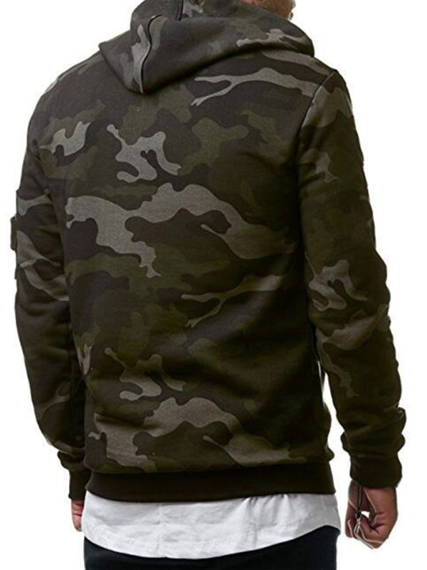 Men's Camouflage Pocket Long-sleeved Hoodie