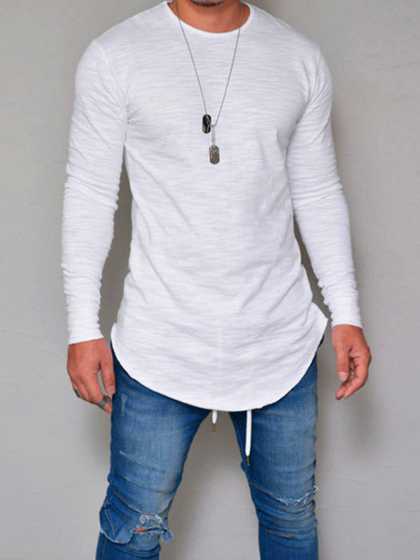 Men's Solid Color Long Sleeve T-shirt