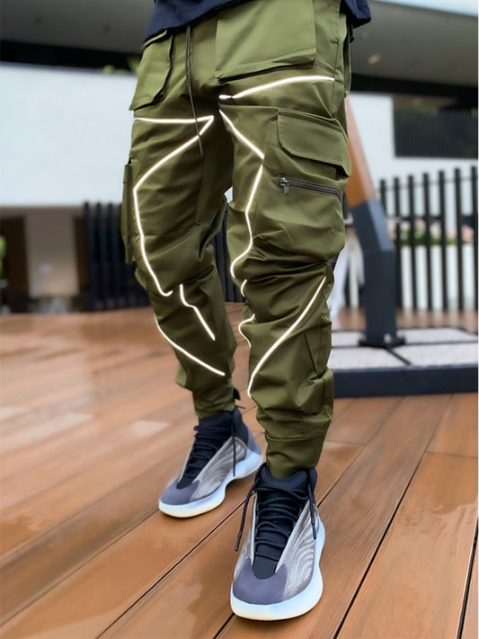 Men's Multi-pocket Line Design Cargo Pants