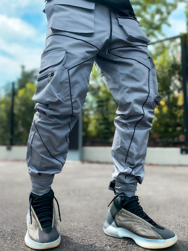 Men's Multi-pocket Line Design Cargo Pants