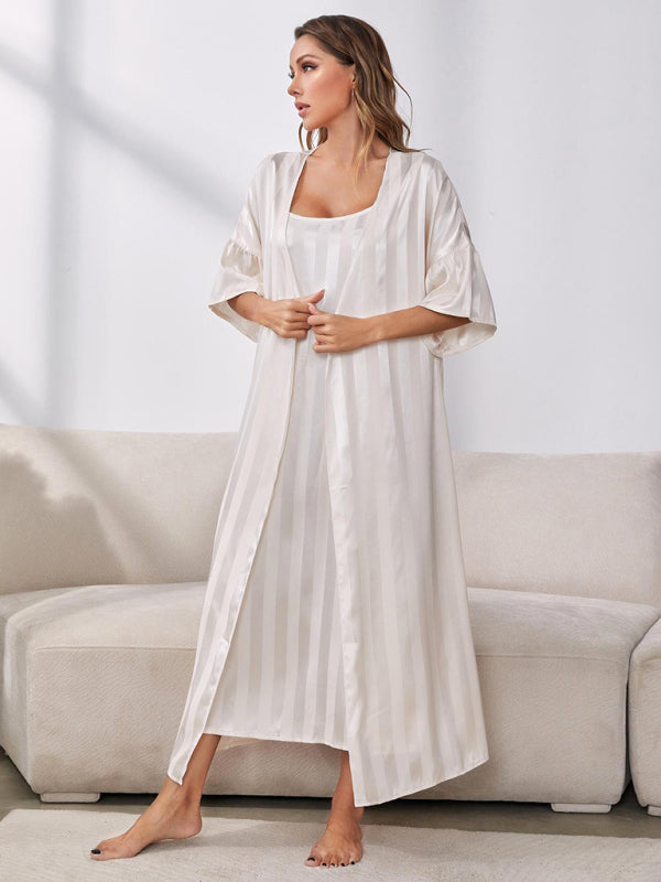 Strap pajamas women's long nightgown high-end home service set