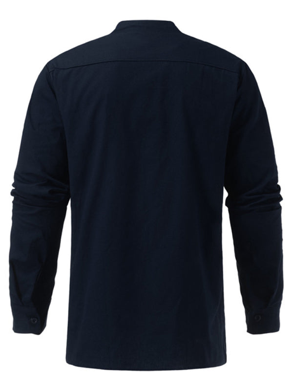 Men's Solid Color Long Sleeve Lace-up Rib Sweater