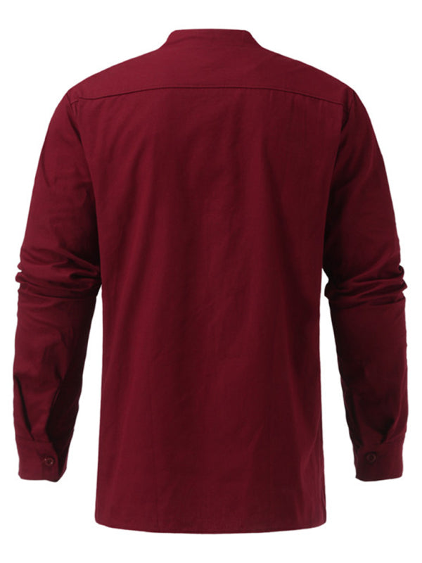 Men's Solid Color Long Sleeve Lace-up Rib Sweater