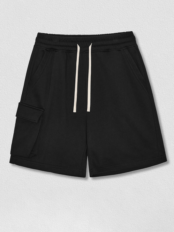 Men's Contrasting Color Stitching Woven Casual Shorts