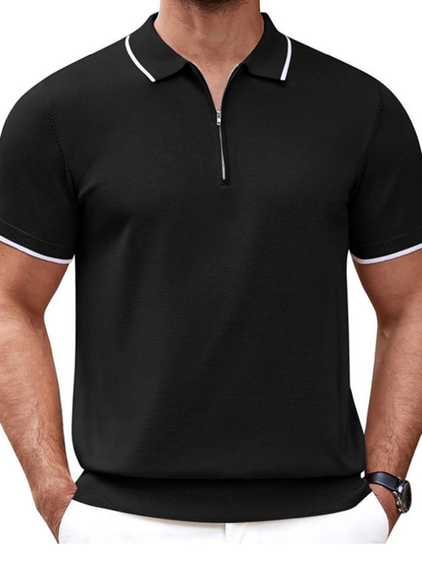 New style zipper sweater casual business polo shirt