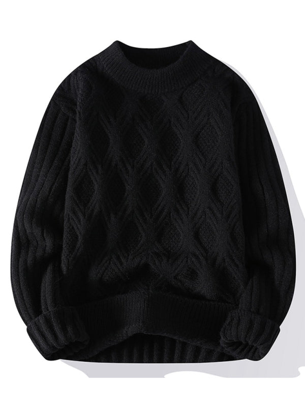 New Men's Loose Casual Round Neck Knitted Sweater