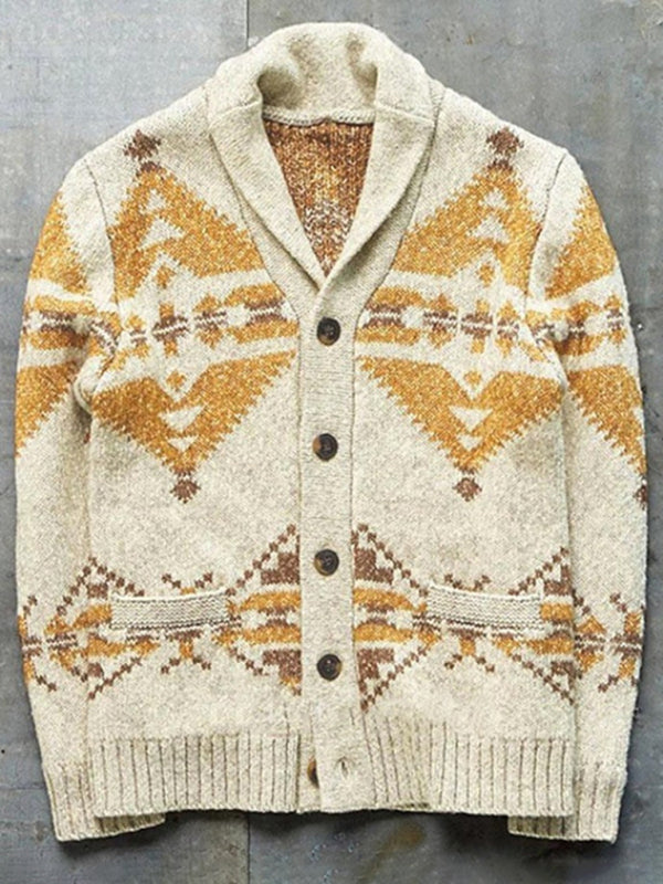 Men's Christmas jacquard sweater button cardigan sweater