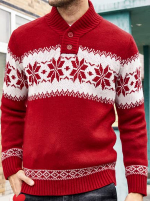 Men's Christmas jacquard sweater pullover