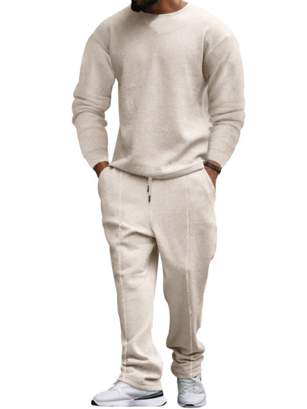 Men's new long-sleeved trousers round-neck casual suit