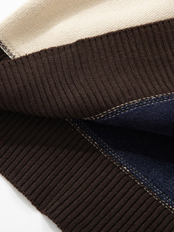 Men's new half turtleneck plus velvet slim long-sleeved sweater