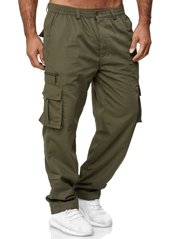 Men's Casual Multi-Pocket Loose Straight Cargo Pants