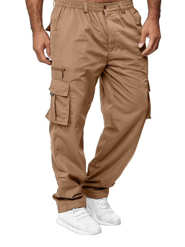 Men's Casual Multi-Pocket Loose Straight Cargo Pants