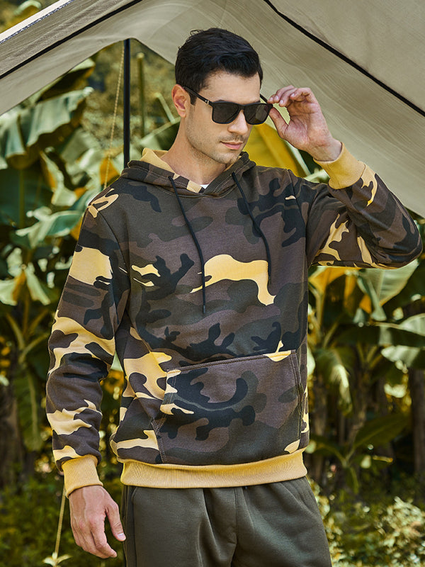 Men's casual camouflage print fashion hooded sweatshirt