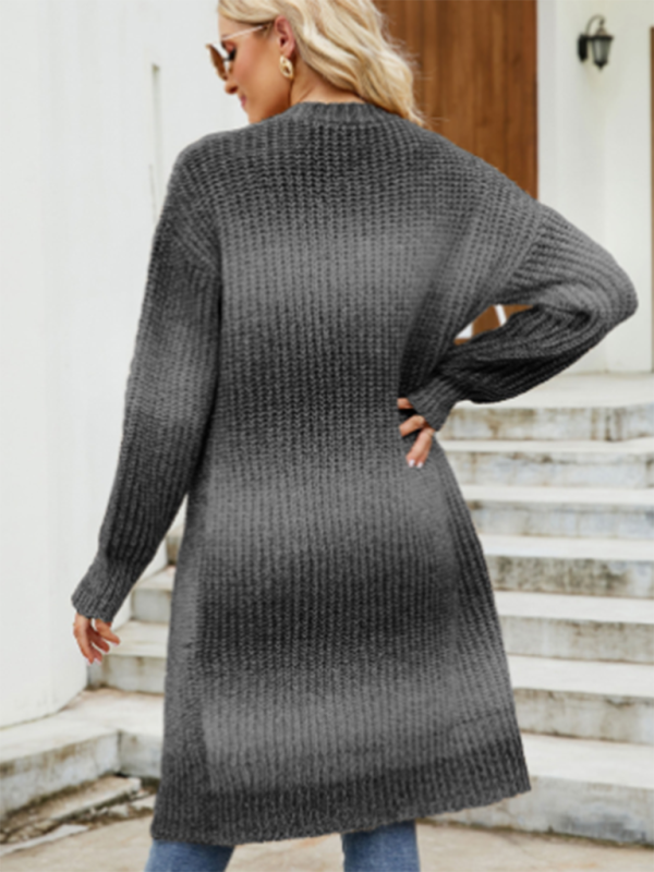 Women's Dropped Sleeve Gradient Knit Cardigan Sweater