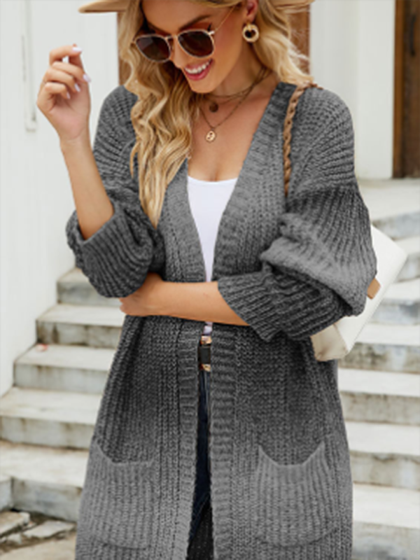 Women's Dropped Sleeve Gradient Knit Cardigan Sweater