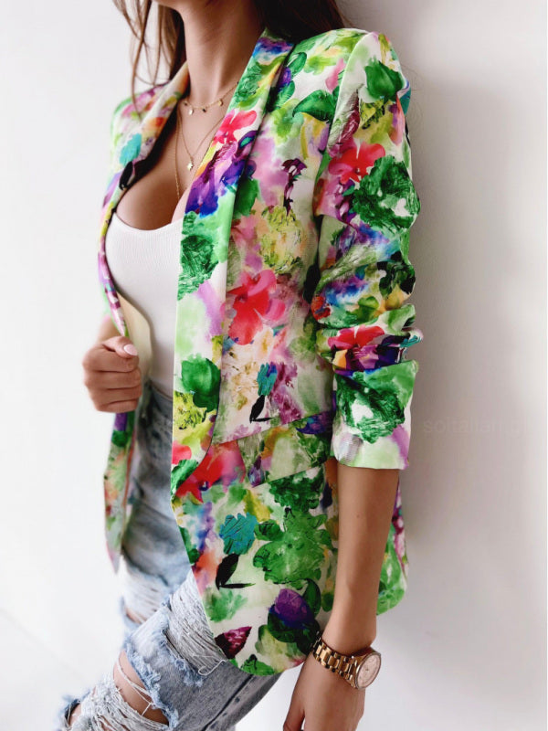 Fashion print spring coat Casual small suit