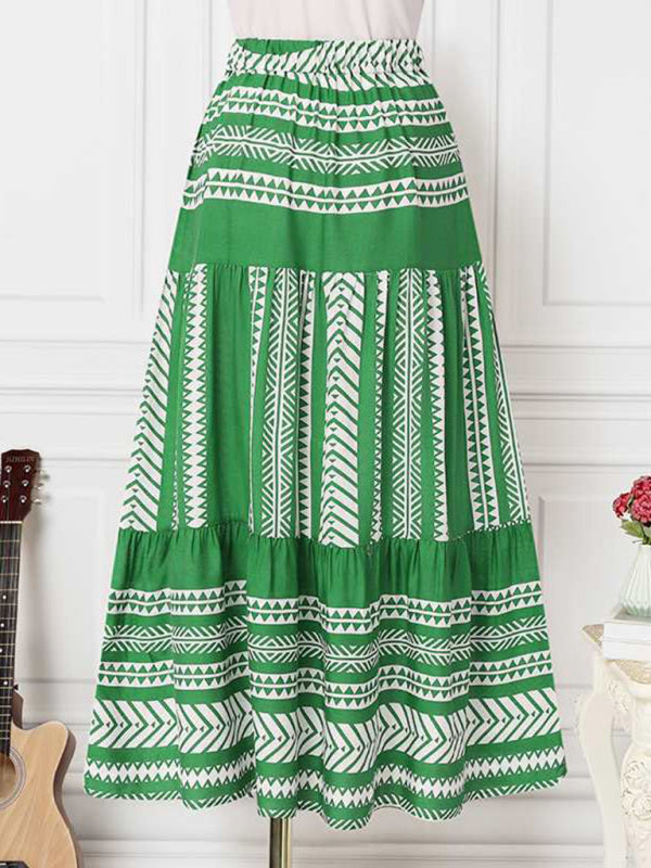Women's Ethnic Stripe Printed Skirt