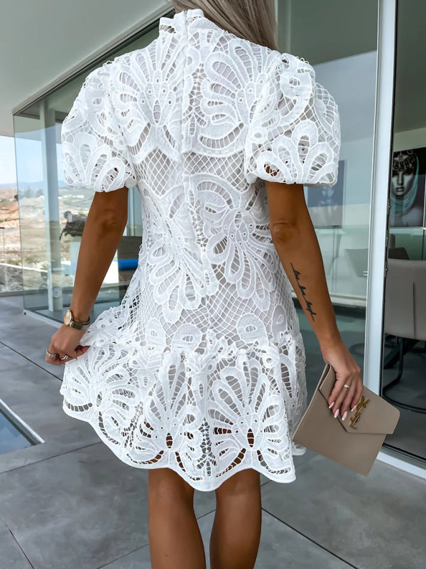 Women's Fashion Lace Panel Shift Dress